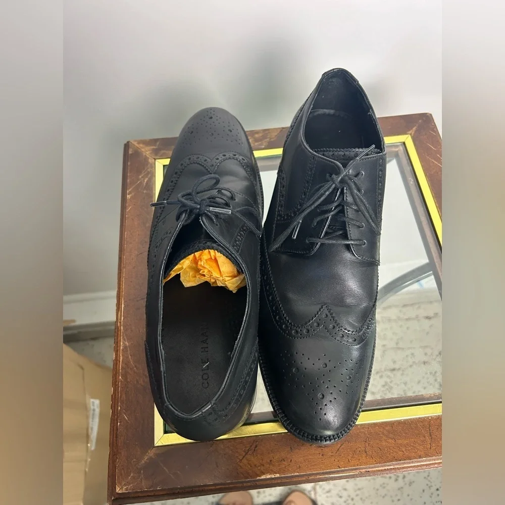 Cole Haan‎ Oxfords Formal Mens Shoes Black Size 10W Comfortable Laces